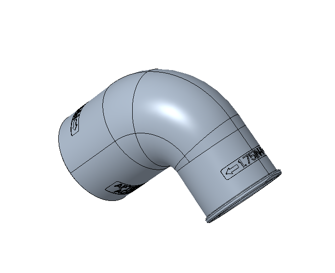 2.25 Male - 1.75 Femail inch 90 degree dust/vacuum elbow fitting